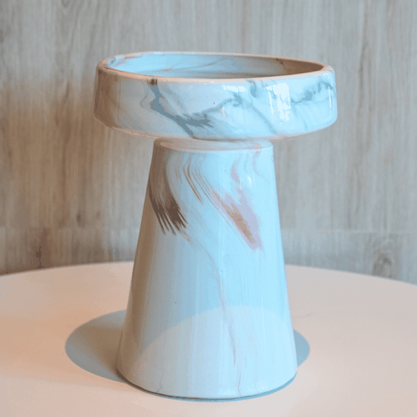 Rivius Caldria – Bình Gốm Vân Cẩm Thạch Dáng Nấm Tối Giản