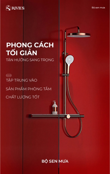 Rivius Aquadoré – Bộ Vòi Sen Sắc Hồng Vàng Trang Nhã