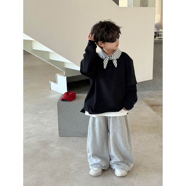 Áo Dài Đen Mix Khăn Cổ FS