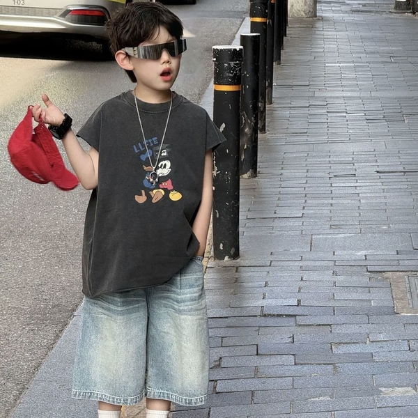 Áo Ngắn Mickey Đen FS
