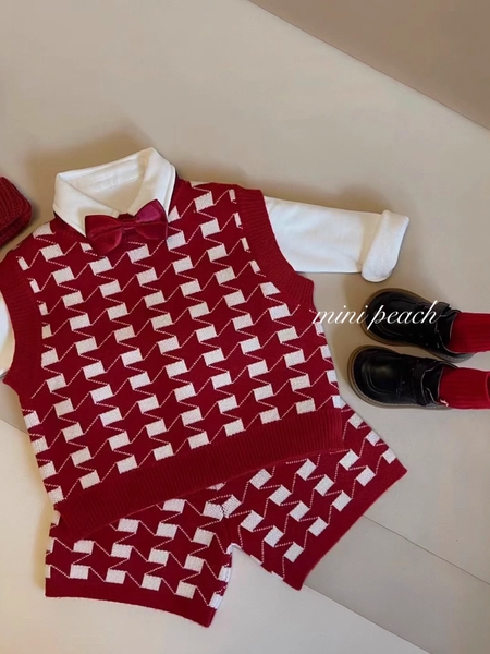 Set Len Ngắn Caro Trắng Đỏ MQ