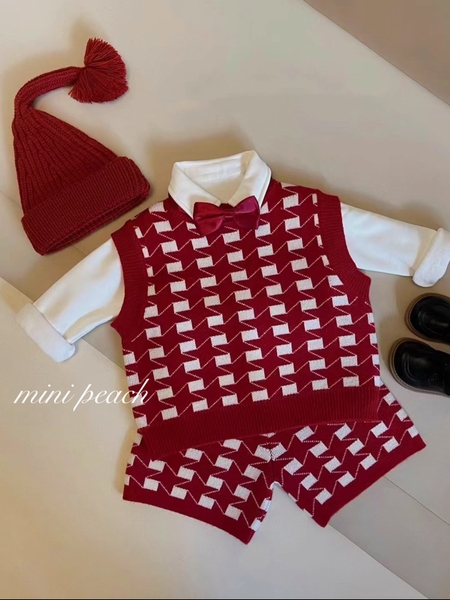 Set Len Ngắn Caro Trắng Đỏ MQ