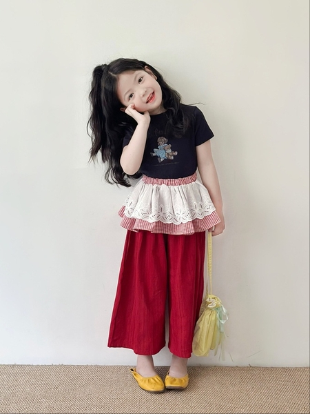 SET Áo Xanh Đen Quần Đỏ OTA