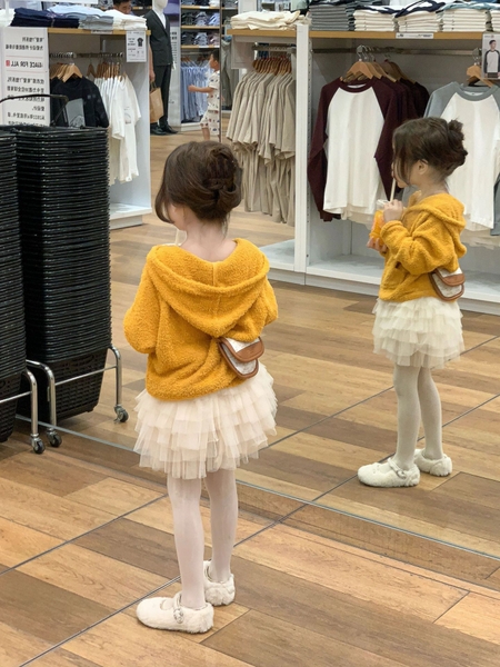 SET Ngắn Áo Hoodie Vàng Váy Voan JB