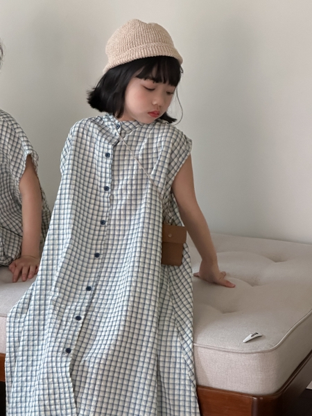 VÁY SƠ MI DÀI CARO XANH KUMAI