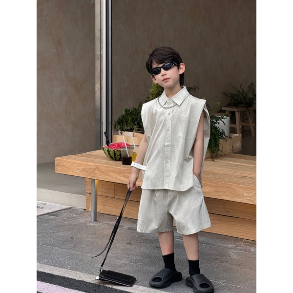 SET Ngắn Xám Túi Trước FS