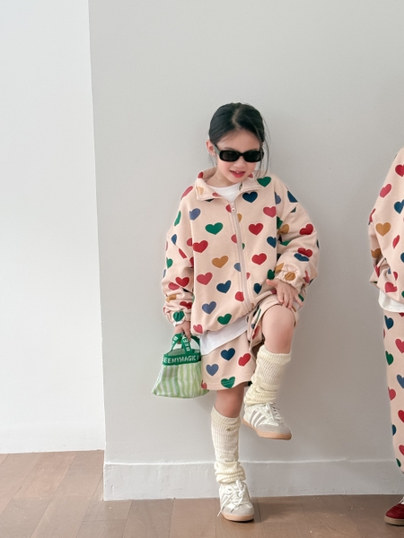 Set Ngắn Áo Quần Tim Màu KM