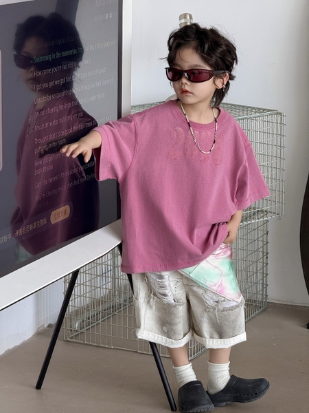 Quần Jean Ngắn Xám Loang Rách AY