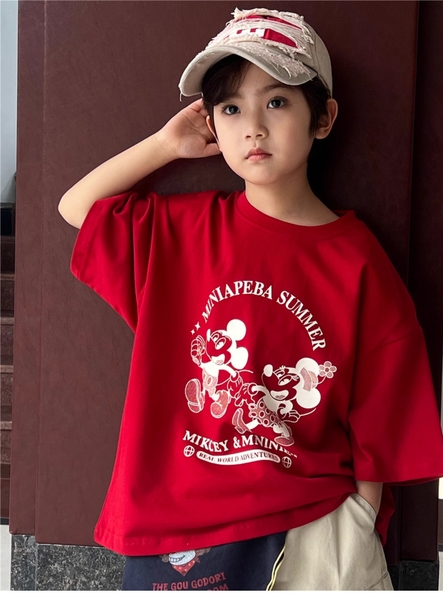 Áo Ngắn Đỏ Mickey SN