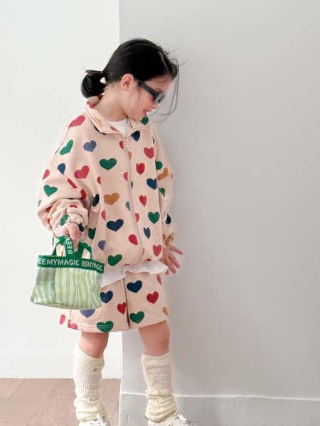 Set Ngắn Áo Quần Tim Màu KM