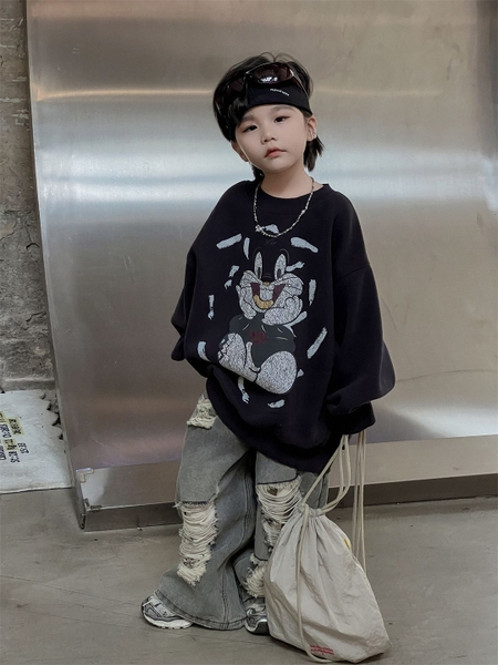 Áo Dài Nỉ Thỏ Đen AY