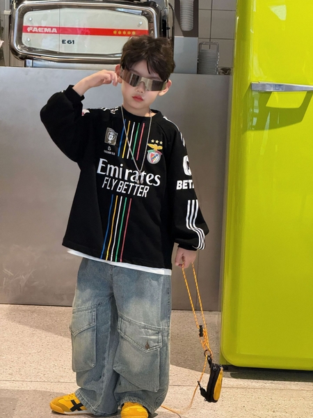 Áo Dài Đen Sọc Màu FS