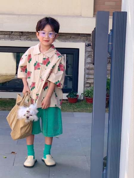 SET ÁO KEM HOA ĐỎ+QUẦN XANH LÁ KM
