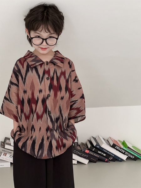 ÁO SƠ MI HỌA TIẾT NÂU CHEE
