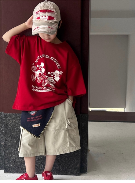 Áo Ngắn Đỏ Mickey SN