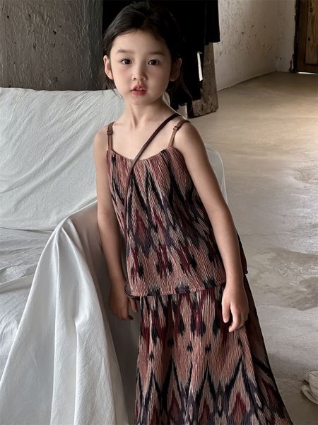 SET ÁO VÁY HỌA TIẾT NÂU CHEE