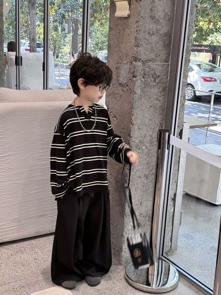 QD Đen Ống Rộng Kèm Dây Lưng FS