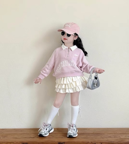 SET ÁO HỒNG VÁY TRẮNG TẦNG PAPA