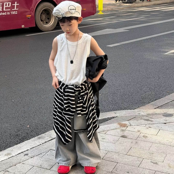 Áo Ba Lỗ Trắng Thun Gân FS