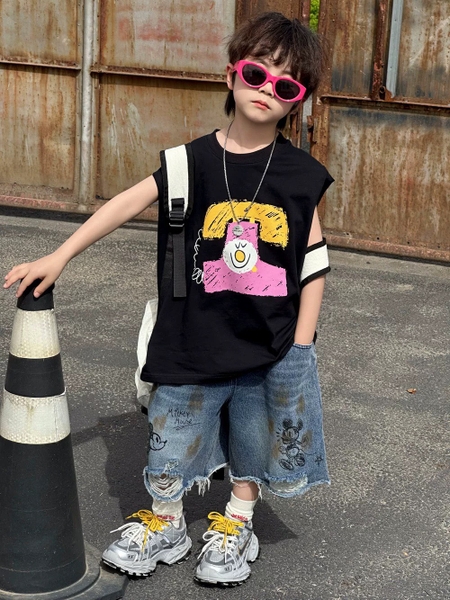 QN Jean Xanh Hình Mickey AM