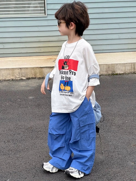 SD Áo Mickey Trước Sau+Quần Xanh Dương AM