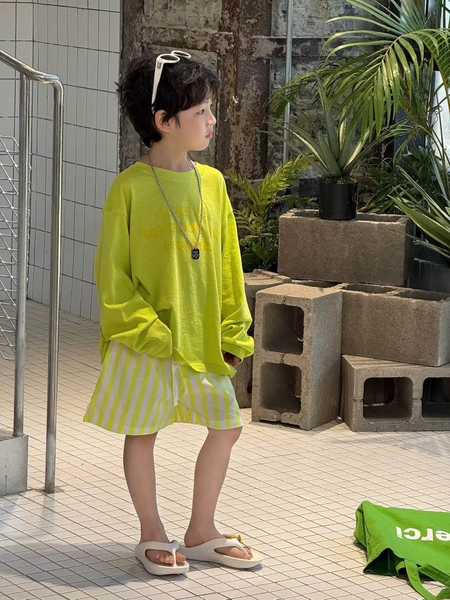 SN Áo Thun Giấy Vàng+Quần Kẻ Vàng FS