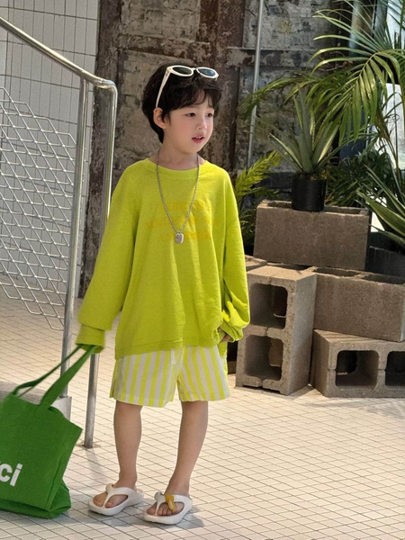 SN Áo Thun Giấy Vàng+Quần Kẻ Vàng FS