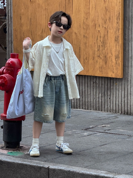 Áo Sơ Mi Ngắn Ren Kem PL