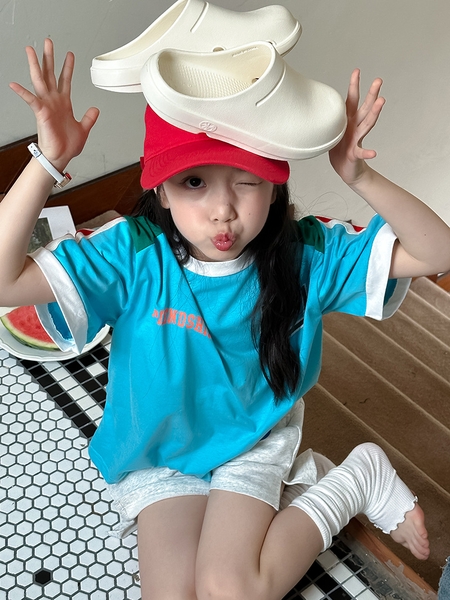 Set Áo Ngắn Xanh Quần Thun Xám TC