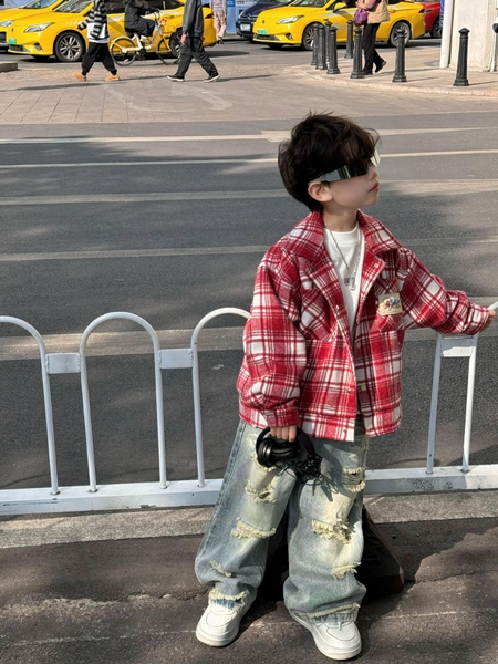 Áo Khoác Dạ Caro Đỏ FS