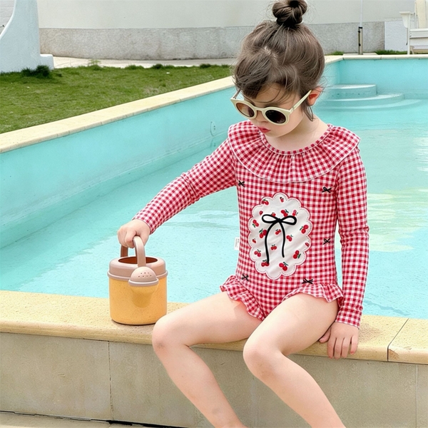 Jump Bơi Caro Đỏ Nơ Đen MK