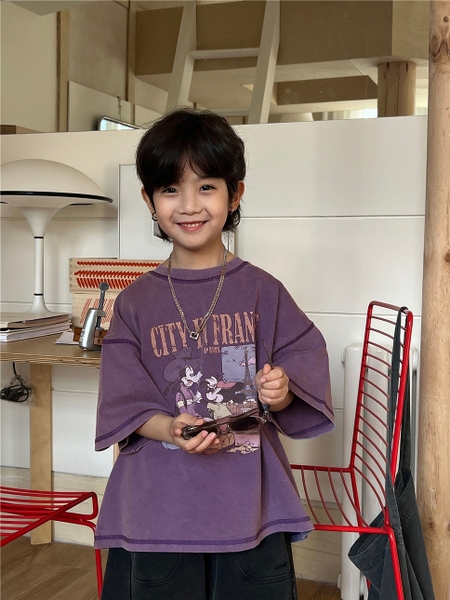 Áo Ngắn Mickey Tím SN