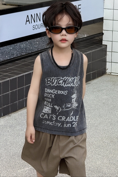 Áo Ba Lỗ Xám Hình AY