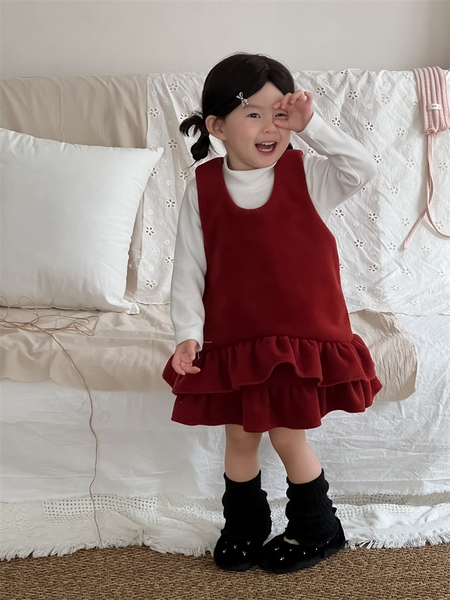 Váy Ngắn Kim Tuyến Đỏ Peach