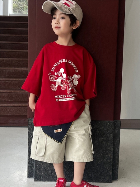 Áo Ngắn Đỏ Mickey SN