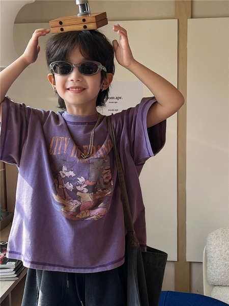Áo Ngắn Mickey Tím SN