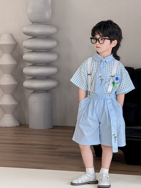 SN Áo Caro Quần Xanh Dương Kèm Đai YH