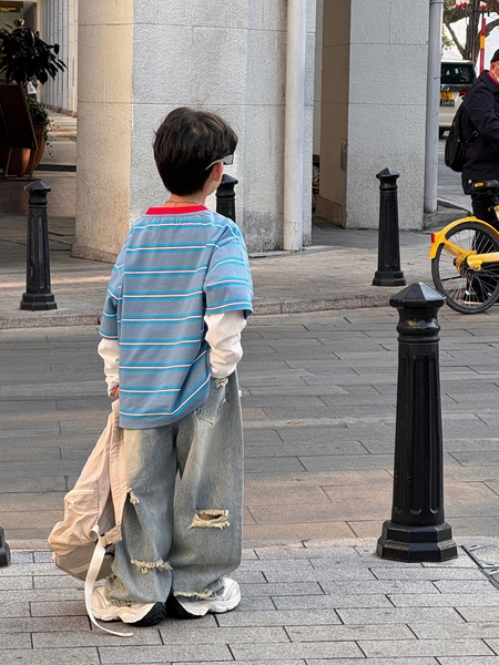Áo Dài Sọc Xanh Đỏ FS