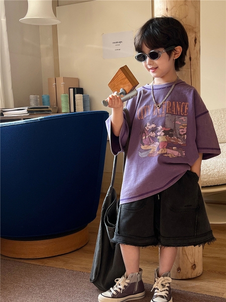 Áo Ngắn Mickey Tím SN
