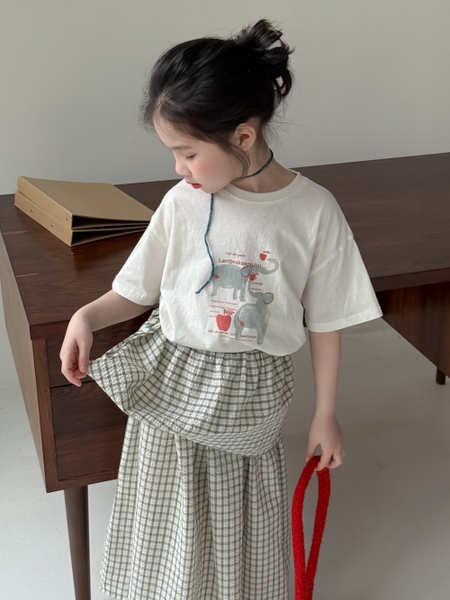 SET Áo Voi Trắng Chân Váy Caro KM