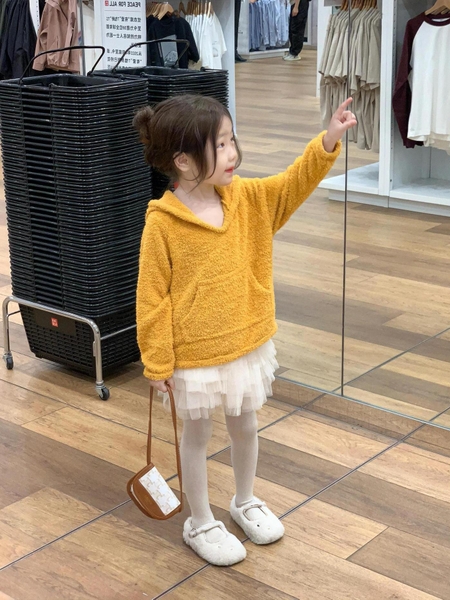 SET Ngắn Áo Hoodie Vàng Váy Voan JB