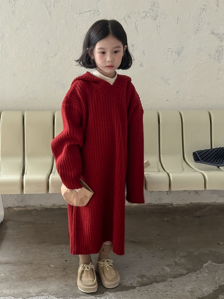 Váy Len Dài Đỏ KM