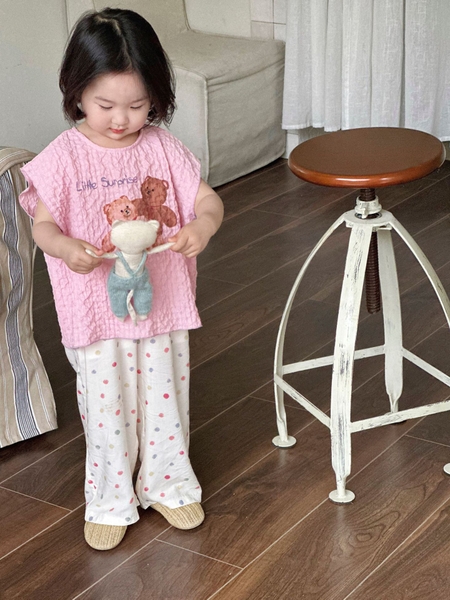 SET AO HỒNG GẤU QUẦN CHẤM BI