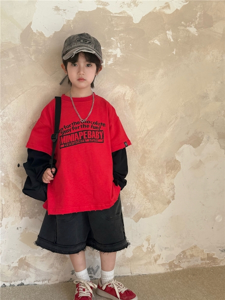 Áo Dài Đỏ Mix Tay Đen SN