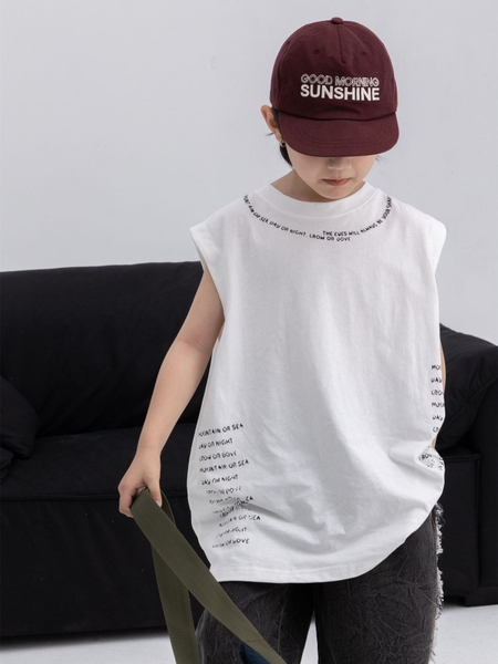 ÁO BA LỖ TRẮNG CHỮ