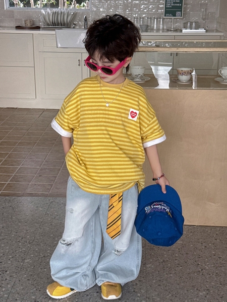 AN Vàng Kẻ Logo Tim AM
