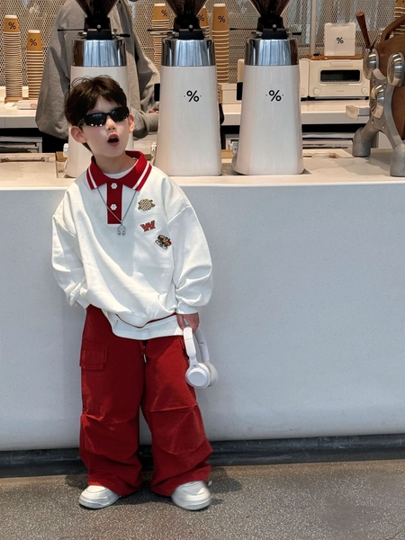 Áo Dài Polo Trắng Cổ Đỏ FS