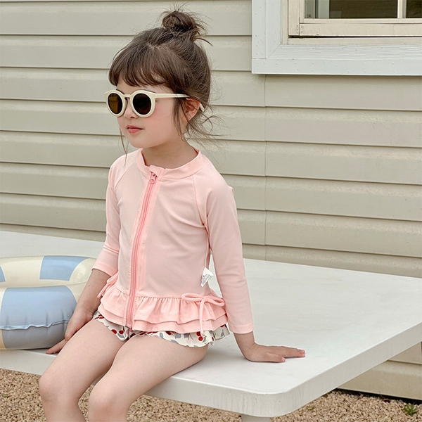 Set Bơi Áo Hồng Váy Cherry