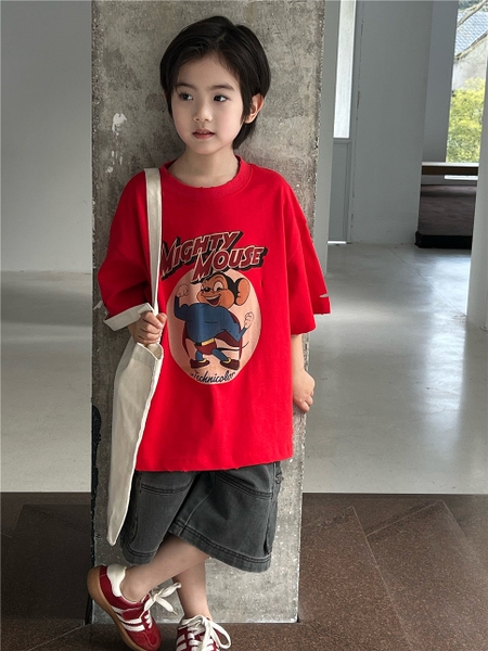 Áo Ngắn Đỏ Mouse SN