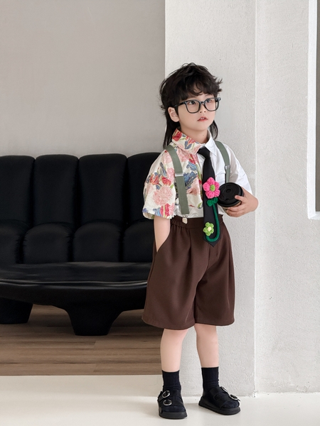 SN Áo Hoa Quần Nâu Kèm Đai+Cavat YH